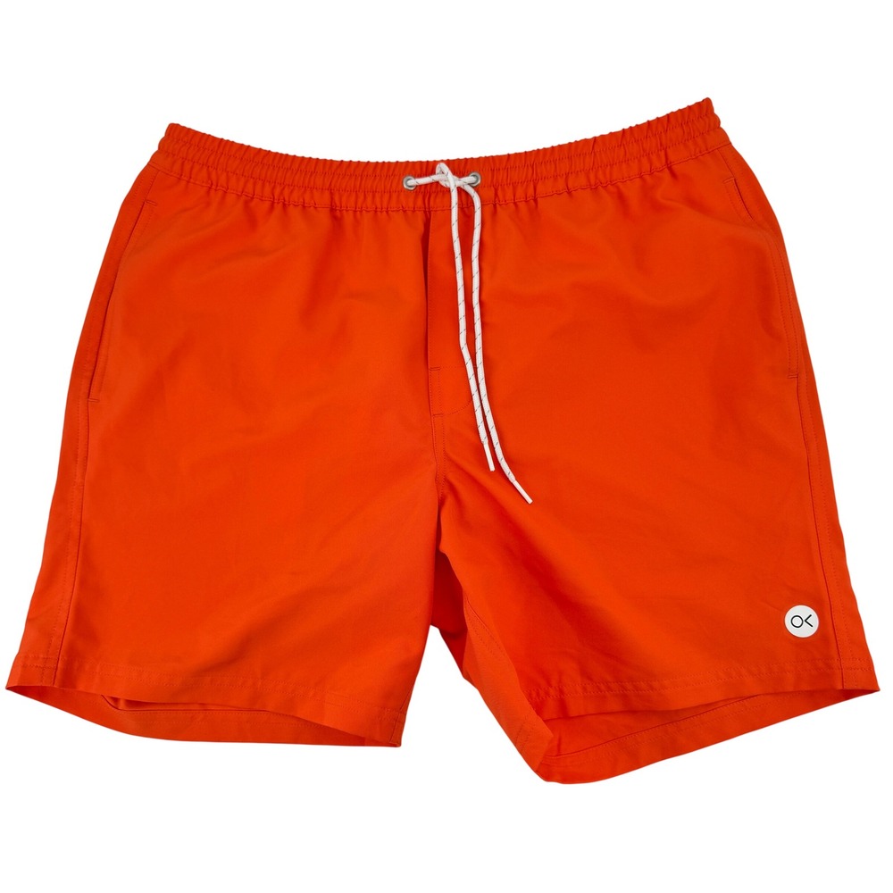 Outerknown Swim Trunks Mens Large Orange Recycled Polyester 6" In Board Shorts